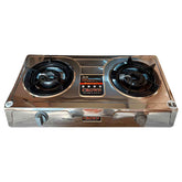Crown CR-D400 Gas Stove – 2 Burner Portable Gas Cooktop with Stainless Steel Body & Brand Warranty ✅